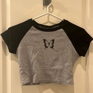 butterfly cropped shirt